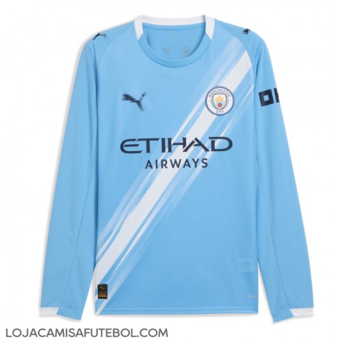 Camisa de Futebol Manchester City Equipamento Principal 2025-26 Manga Comprida